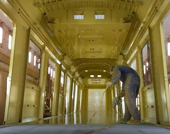 轨道交通高铁车身手动静电喷涂